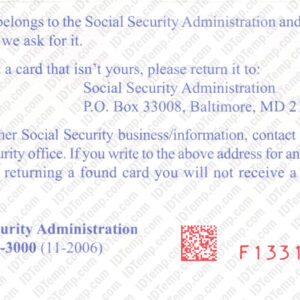 Social Security Card Template PSD 2