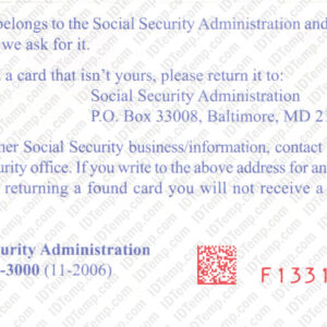 Social Security Card Template PSD 3