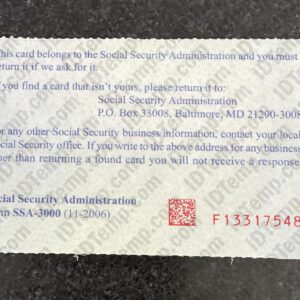 Social Security Card Template psd back 06 1